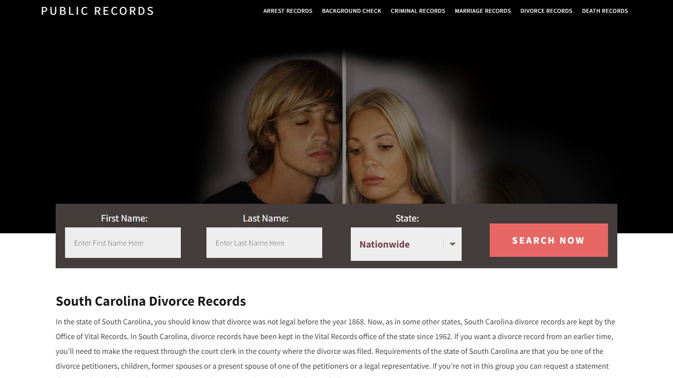 South Carolina Divorce Records | Enter Name and Search. 14Days Free